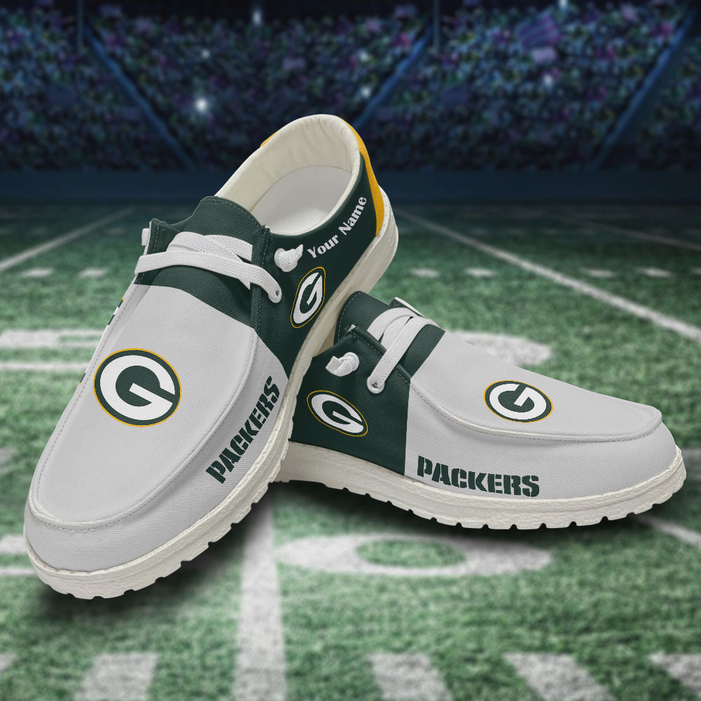 Nordmerch Green Bay Packers Personalized Hey Dude Sports Shoes - Custom ...